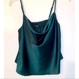 Emerald Green Satin Tank Top